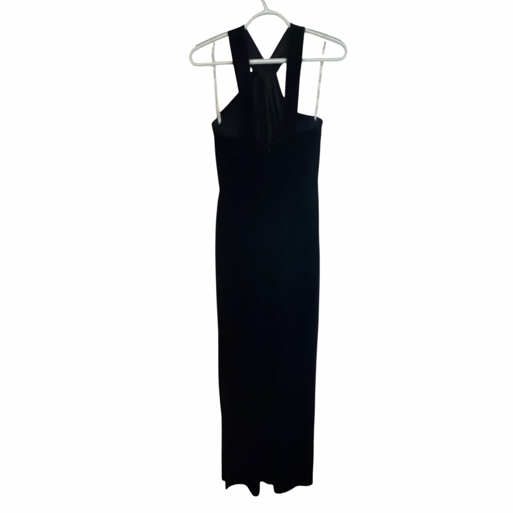 Jasmine B2 Bridesmaid Holiday Black Velvet Backless Dress